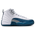 Jordan Retro 12 - Boys' Grade School White/French Blue/Metallic Silver