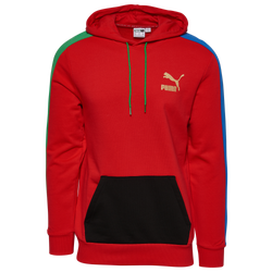 Men's - PUMA Iconic T7 Pullover Hoodie - Red/Red
