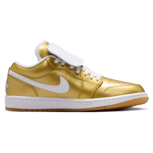 Jordan Women's AJ 1 Low - Basketball Shoes Size 06.5 - White/Gold