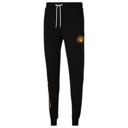 Men's - PUMA Court Crush Fleece Pants - Black/Orange