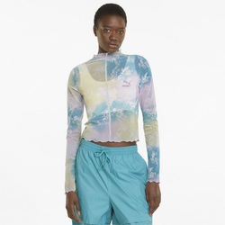 Women's - PUMA Crystal Longsleeve Top - Blue/Yellow