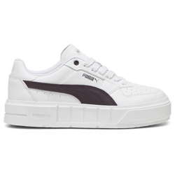 Women's - PUMA Cali Court Leather  - White/Midnight Plum