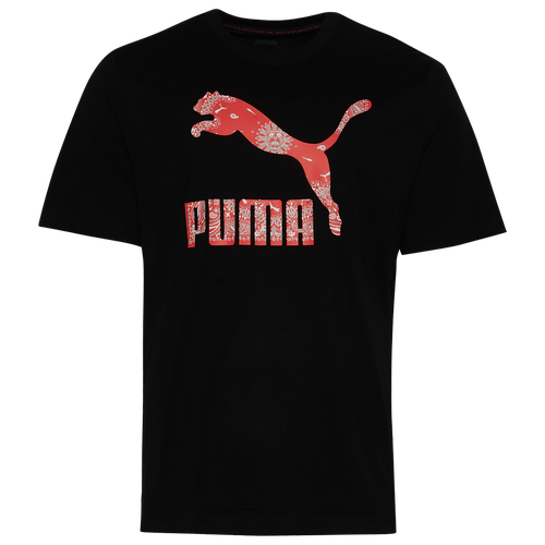 

PUMA Mens PUMA Offbeat Cat T-Shirt - Mens Black/White Size M