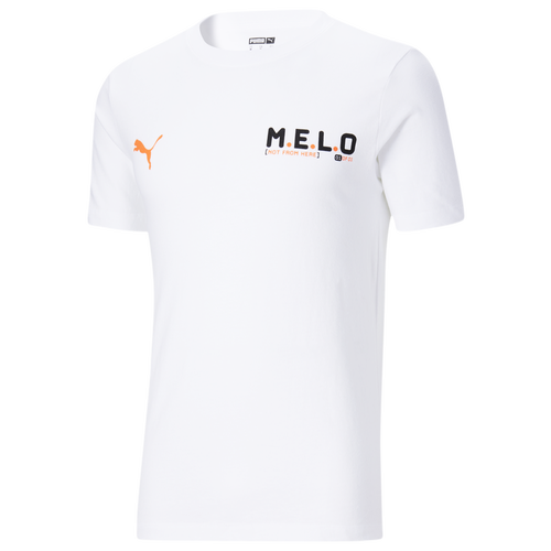 Puma Melo Logo T Shirt In White Modesens