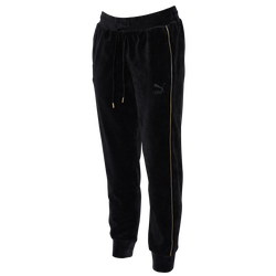 Women's - PUMA Velour Iconic T7 Pants - Black/Black