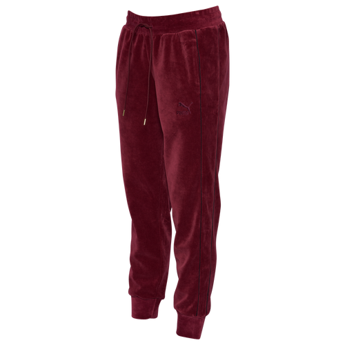 

PUMA Womens PUMA Velour Iconic T7 Pants - Womens Maroon/Maroon Size S