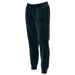 Women's - PUMA Velour Iconic T7 Pants - Green Gable/Green