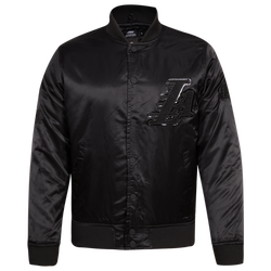 Men's - Pro Standard Lakers Big Logo Satin Jacket - Triple Black