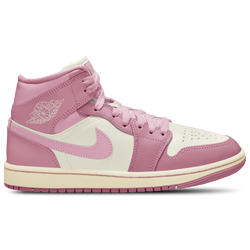 Women's - Jordan AJ 1 Mid  - White/Pink