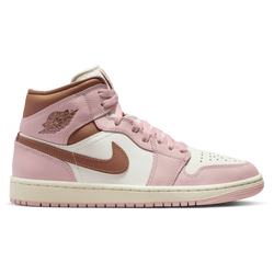 Women's - Jordan AJ1 Mid SE  - Archeo Brown/Pink Oxford/Sail