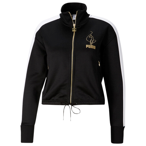 Puma Womens X Baby Phat T7 Crop Jacket In Black/gold | ModeSens