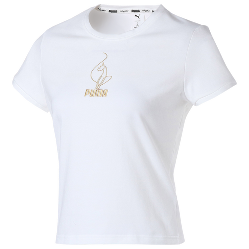 

PUMA Womens PUMA X Baby Phat Fitted T-Shirt - Womens White Size M