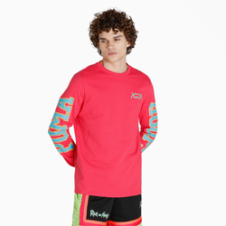 Men's - PUMA Rick + Morty Longsleeve T-Shirt - Pink/Blue