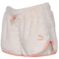 Women's - PUMA Cuddle Faux Fur Shorts - Pea