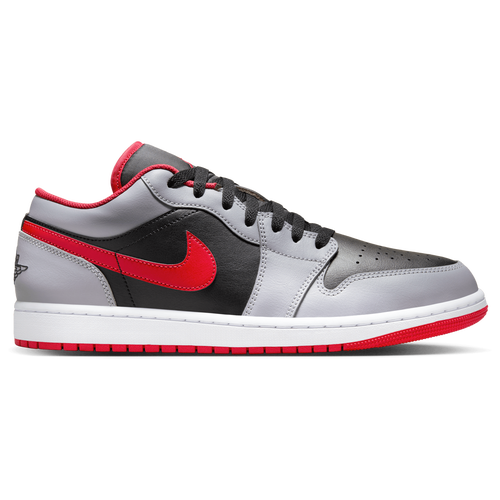 Shop Jordan Mens  Aj 1 Low In Grey/red/black