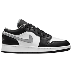 Boys' Grade School - Jordan AJ 1 Low - White/Black/Particle Grey