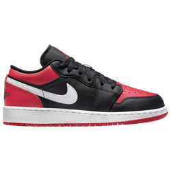 Boys' Grade School - Jordan AJ 1 Low - Red/Black/White