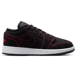 Boys' Grade School - Jordan AJ 1 Low - Black/University Red/White