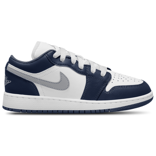 

Jordan Boys Jordan AJ 1 Low - Boys' Grade School Basketball Shoes Wolf Grey/Navy/White Size 7.0