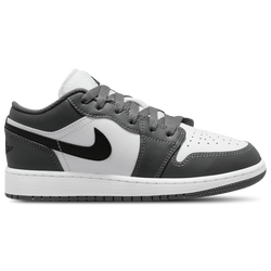 Boys' Grade School - Jordan AJ 1 Low - White/Gray/Black