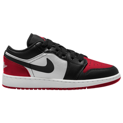 Boys' Grade School - Jordan AJ 1 Low - Black/White/Varsity Red