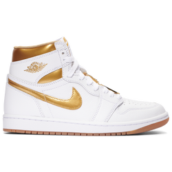 Women's - Jordan Air Jordan Retro 1 Hi RMSTD  - White/Gold