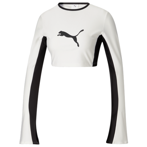 

PUMA Womens PUMA X LQS Cropped Long Sleeve T-Shirt - Womens White/Black Size L