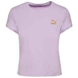 Women's - PUMA Crop T-Shirt - Purple/Gold