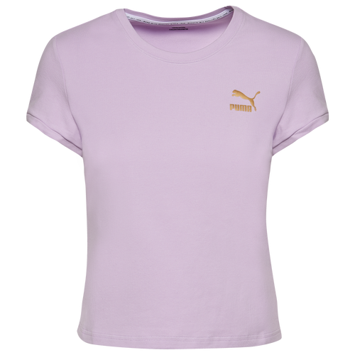 

PUMA Womens PUMA Crop T-Shirt - Womens Purple/Gold Size S