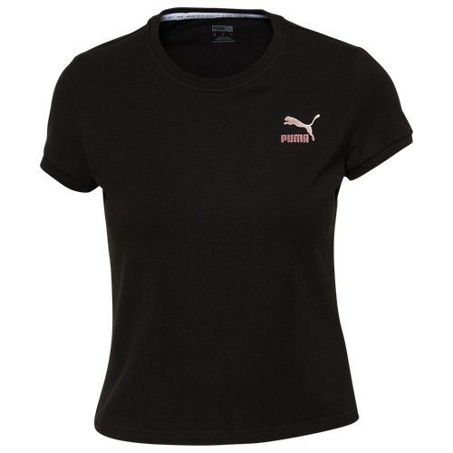

PUMA Womens PUMA Crop T-Shirt - Womens Black/Rose Gold Size M