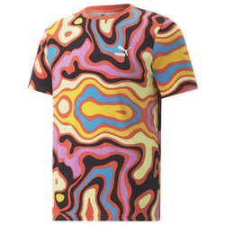 Men's - PUMA Lava Flow AOP T-Shirt - Spectra Yellow/Aop