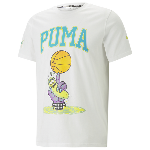 

PUMA Mens PUMA R & M Pickle Rick T-Shirt - Mens White/Green Size S
