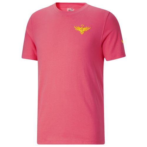 

PUMA Mens PUMA Melo Paisley T-Shirt - Mens Pink/Yellow Size XL