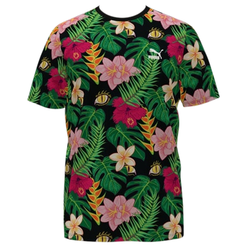 

PUMA Mens PUMA Found Fashion T-Shirt - Mens Black/Pink/Green Size L