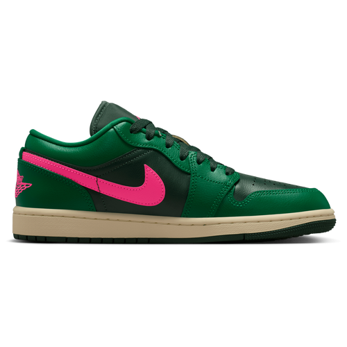 Jordan Women's AJ 1 Low - Basketball Shoes Size 08.0 - Malachite/Pink Blast/Fir