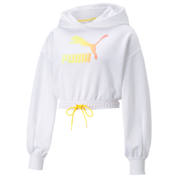 Women's - PUMA Cropped Hoodie - White/Multi