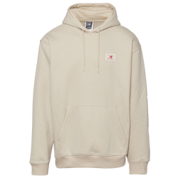 Men's - New Balance Essential Woven Label Pullover Hoodie - Timberwolf/Black/Red