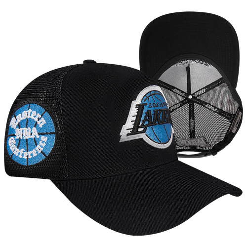 

Pro Standard Mens Pro Standard Lakers 3 Peat Trucker Hat - Mens Purple/Black Size One Size