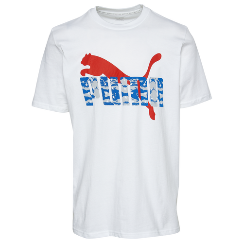 

PUMA Mens PUMA Parade T-Shirt - Mens White/Blue Size XXL
