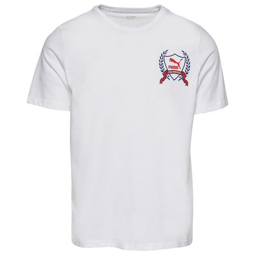 Puma Mens  New Heritage Logo T-shirt In White