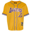 Pro Standard Lakers NBA Button Up Mesh T-Shirt - Men's Yellow
