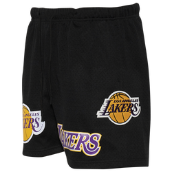 Men's - Pro Standard Lakers NBA Button Up Mesh Shorts - Black