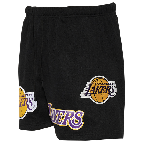 

Pro Standard Mens Los Angeles Lakers Pro Standard Lakers NBA Button Up Mesh Shorts - Mens Black Size S