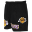 Pro Standard Lakers NBA Button Up Mesh Shorts - Men's Black