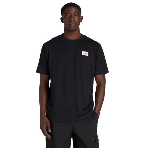 New Balance Woven Label T-Shirt - New Balance Black/Red White