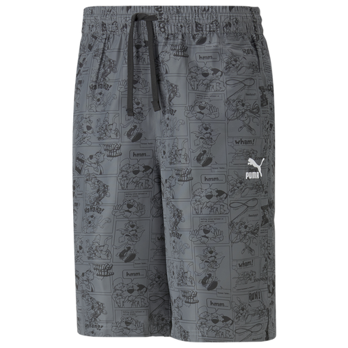 

PUMA Mens PUMA Super All Out Print Shorts - Mens Puma Black/Grey Size M