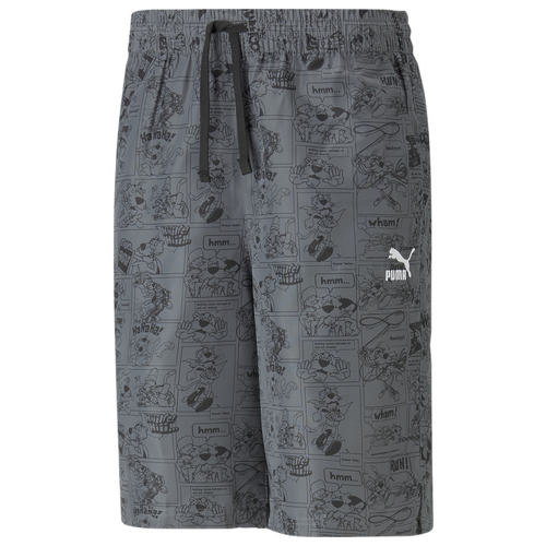 Puma Mens  Super All Out Print Shorts In  Black/grey