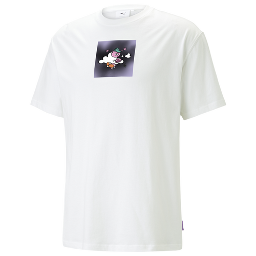 Puma Mens  Ben Art Graphic T-shirt In White/multi
