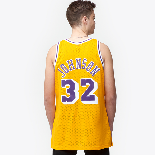 

Mitchell & Ness Mens Earvin Magic Johnson Mitchell & Ness Lakers Swingman Jersey - Mens Purple/Yellow Size XL