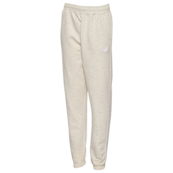 Boys' Grade School - New Balance Fleece Joggers - Oatmeal Heather/White